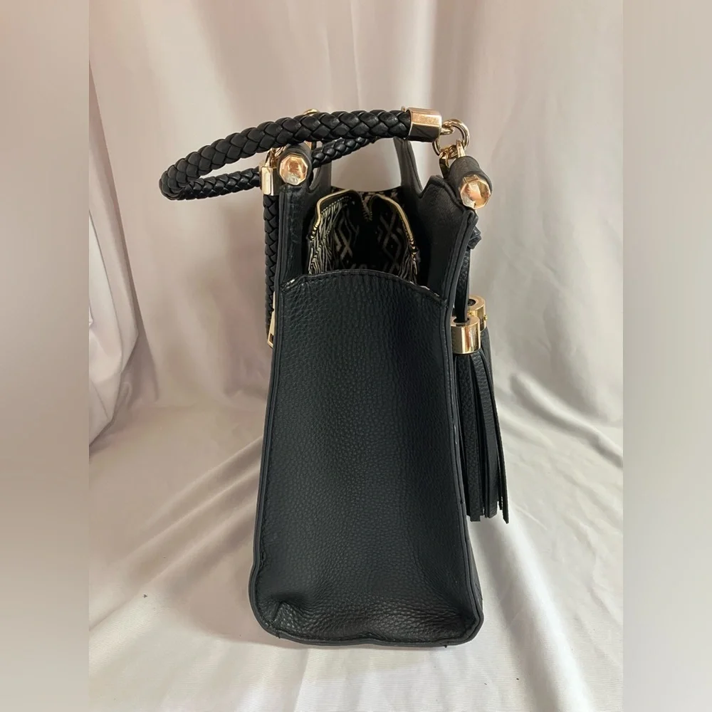 Miztique Black Tote with Gold Details